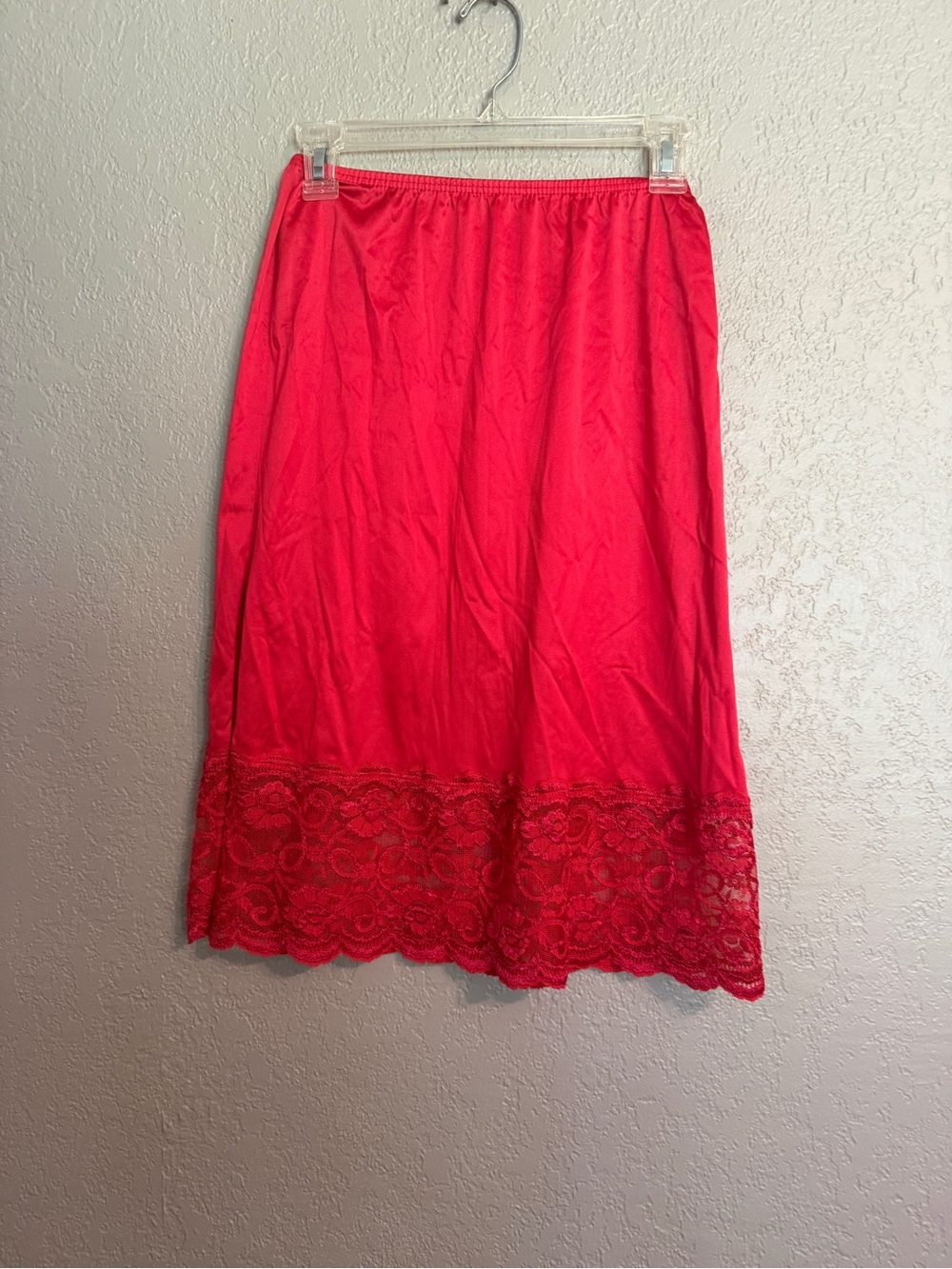Vintage Cabernet Red Lace Half Slip Coquette Romantic Goth Midi Skirt